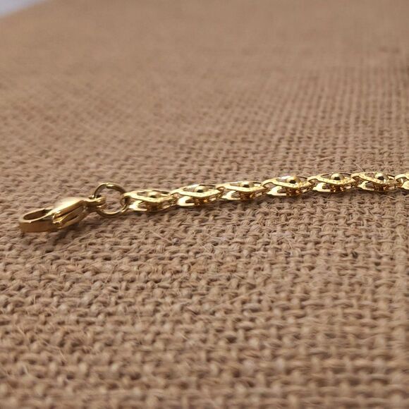 Chain 14k YG ION Plated Rhombus Beaded Chain - Picture 4 of 6